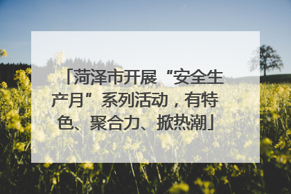 菏泽市开展“安全生产月”系列活动,有特色、聚合力、掀热潮