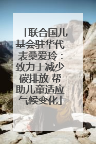联合国儿基会驻华代表桑爱玲：致力于减少碳排放 帮助儿童适应气候变化