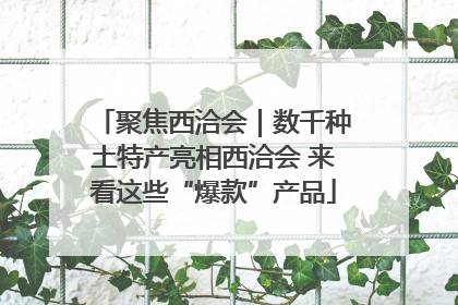 聚焦西洽会｜数千种土特产亮相西洽会 来看这些“爆款”产品