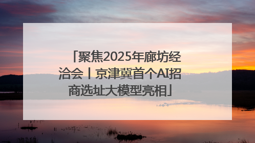 聚焦2025年廊坊经洽会丨京津冀首个AI招商选址大模型亮相
