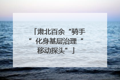 肃北百余“骑手”化身基层治理“移动探头”