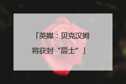 英媒：贝克汉姆将获封“爵士”