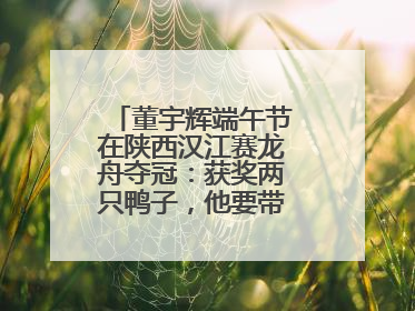 董宇辉端午节在陕西汉江赛龙舟夺冠：获奖两只鸭子，他要带回北京养着