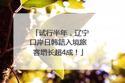试行半年，辽宁口岸日韩籍入境旅客增长超4成！
