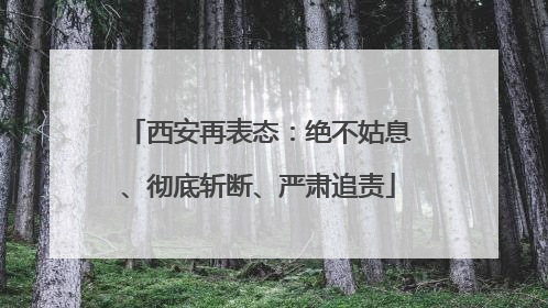 西安再表态：绝不姑息、彻底斩断、严肃追责