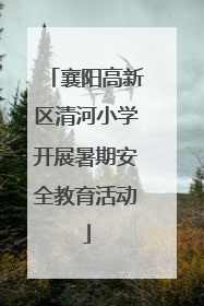 襄阳高新区清河小学开展暑期安全教育活动