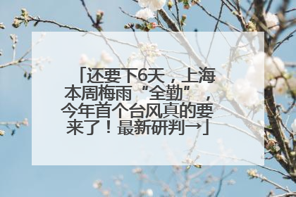 还要下6天，上海本周梅雨“全勤”，今年首个台风真的要来了！最新研判→