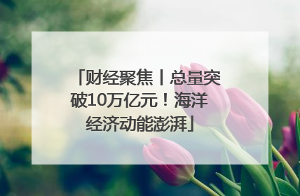 财经聚焦丨总量突破10万亿元！海洋经济动能澎湃