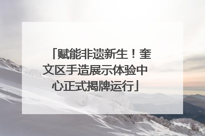 赋能非遗新生！奎文区手造展示体验中心正式揭牌运行