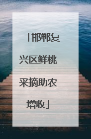邯郸复兴区鲜桃采摘助农增收