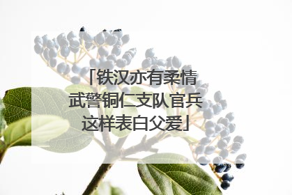 铁汉亦有柔情 武警铜仁支队官兵这样表白父爱