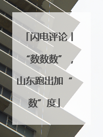 闪电评论丨“数数数”，山东跑出加“数”度