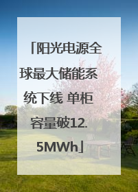 阳光电源全球最大储能系统下线 单柜容量破12.5MWh