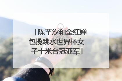 陈芋汐和全红婵包揽跳水世界杯女子十米台冠亚军