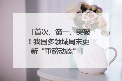 首次、第一、突破！我国多领域周末更新“重磅动态”