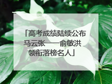 高考成绩陆续公布 马云张一一俞敏洪领衔落榜名人