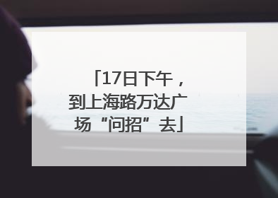 17日下午，到上海路万达广场“问招”去