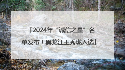 2024年“诚信之星”名单发布！黑龙江王秀珑入选